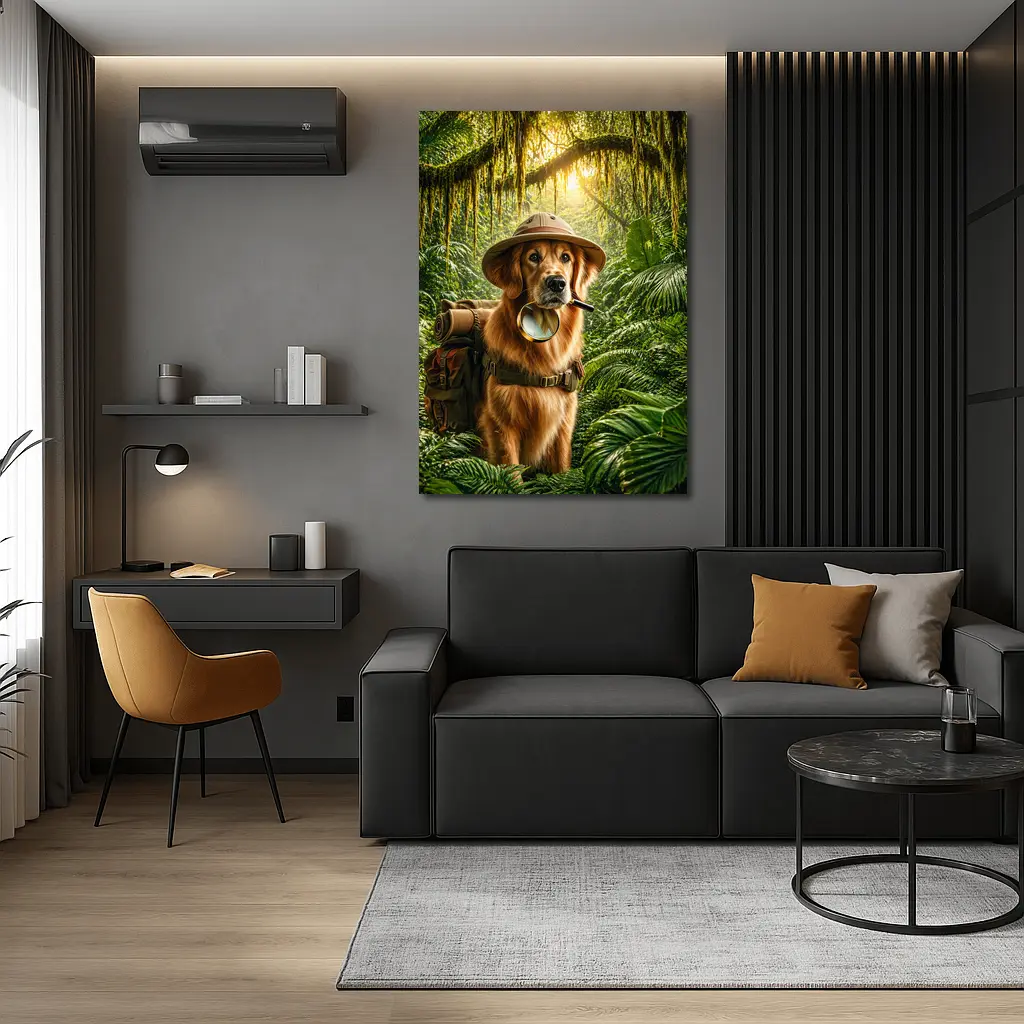 Golden Retriever Explorer Dog Jungle Adventure – Wall Art