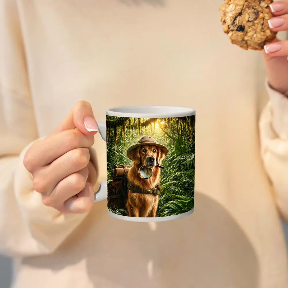 Golden Retriever Explorer Dog Jungle Adventure – Mugs