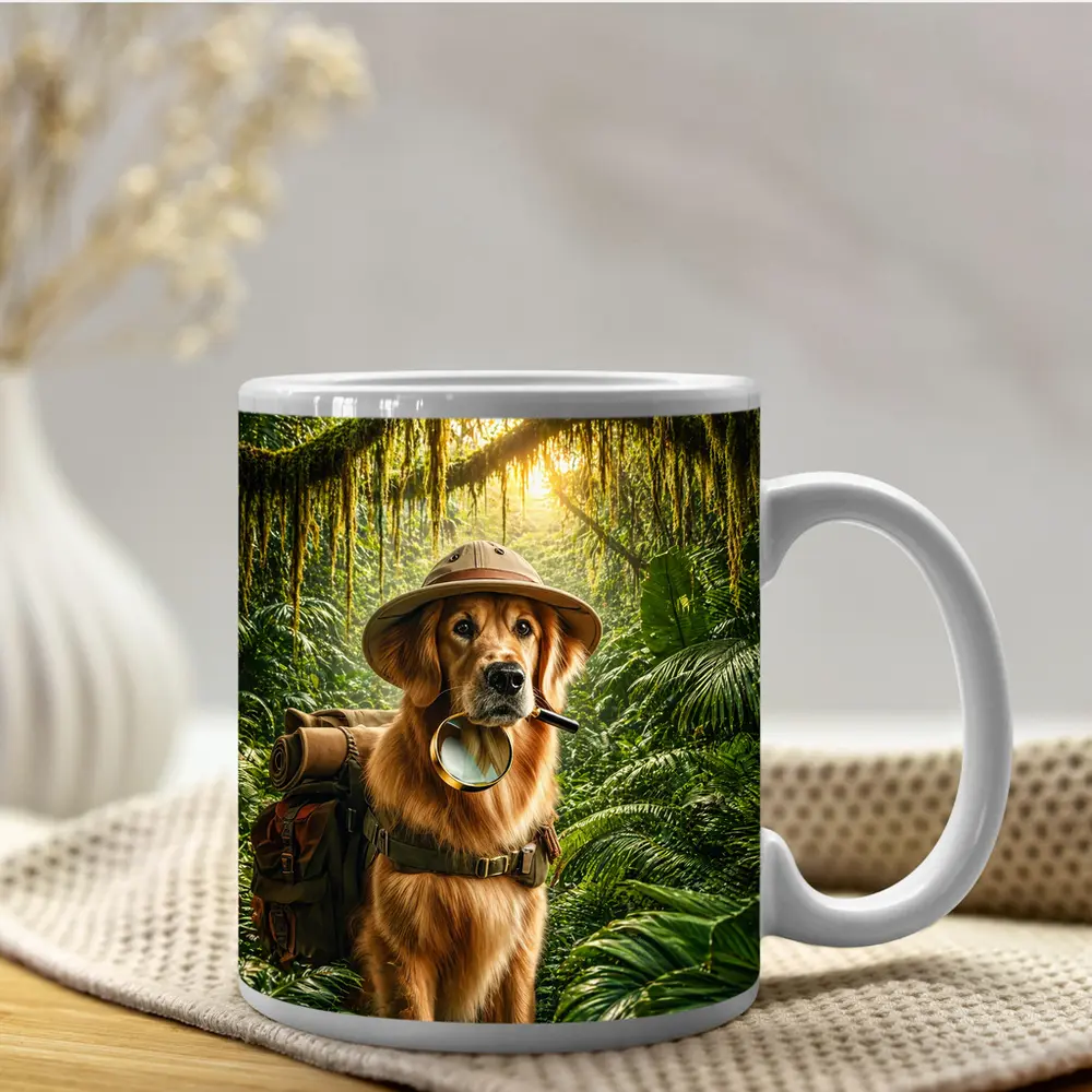 Golden Retriever Explorer Dog Jungle Adventure – Mugs