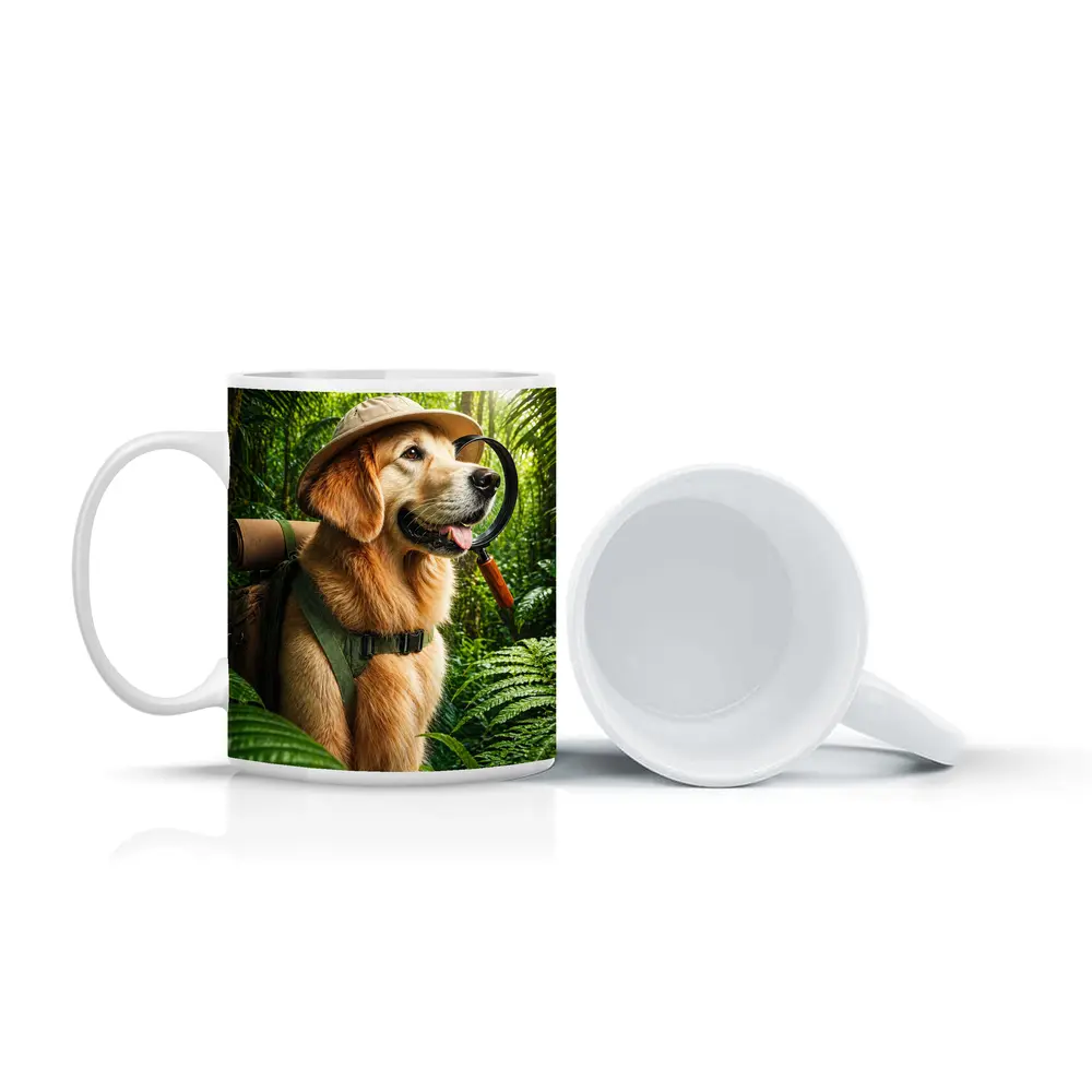 Golden Retriever Explorer in Jungle Adventure – Mugs