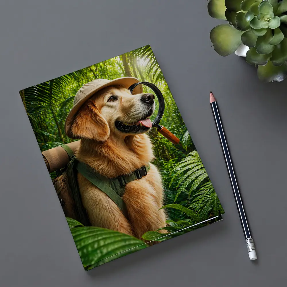 Golden Retriever Explorer in Jungle Adventure – Notebooks