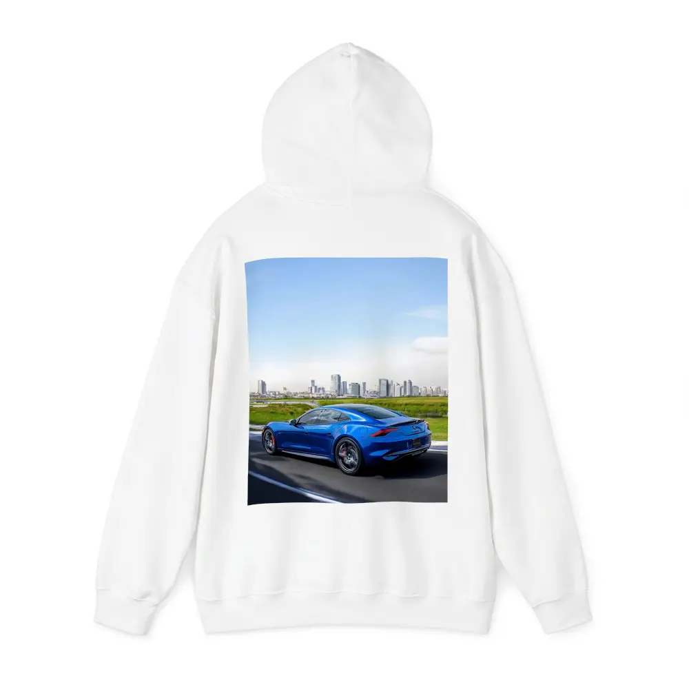 Karma GS-6 Blue Sports Car City Skyline – Hoodies