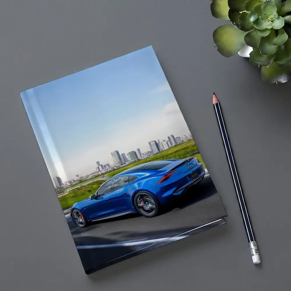 Karma GS-6 Blue Sports Car City Skyline – Notebooks