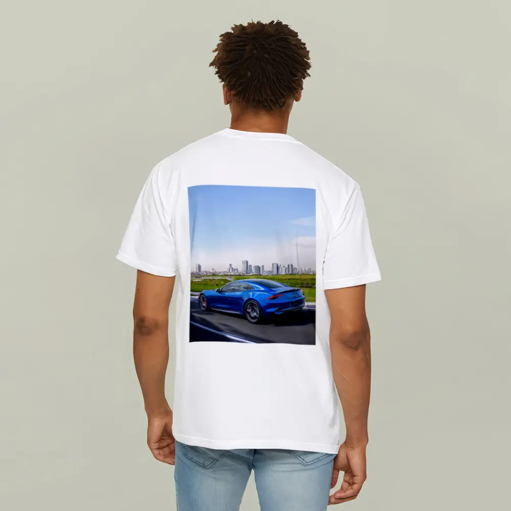 Karma GS-6 Blue Sports Car City Skyline – T-Shirts