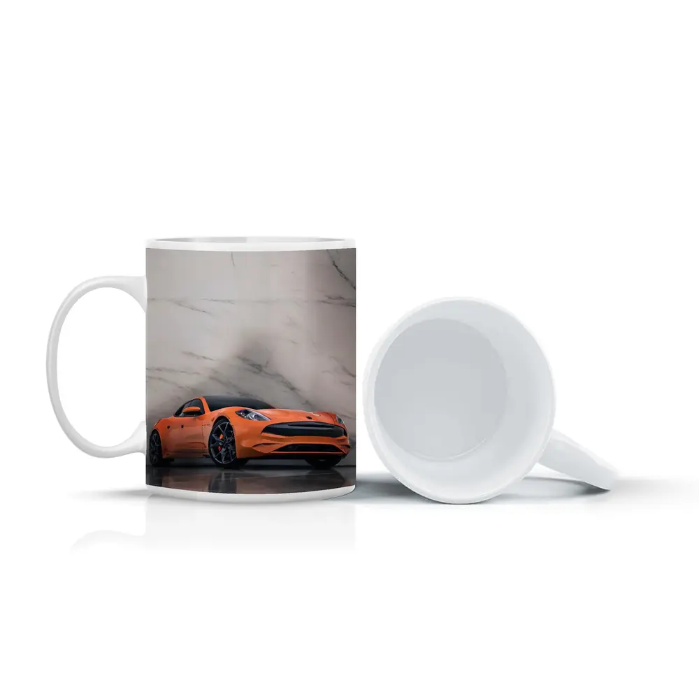 Karma GS6 Orange Sports Car Marble Background – Mugs