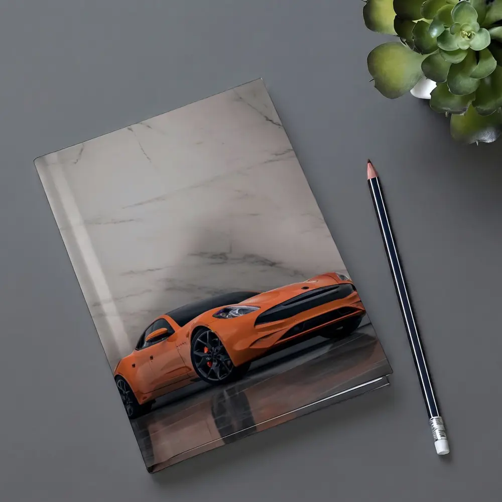 Karma GS6 Orange Sports Car Marble Background – Notebooks