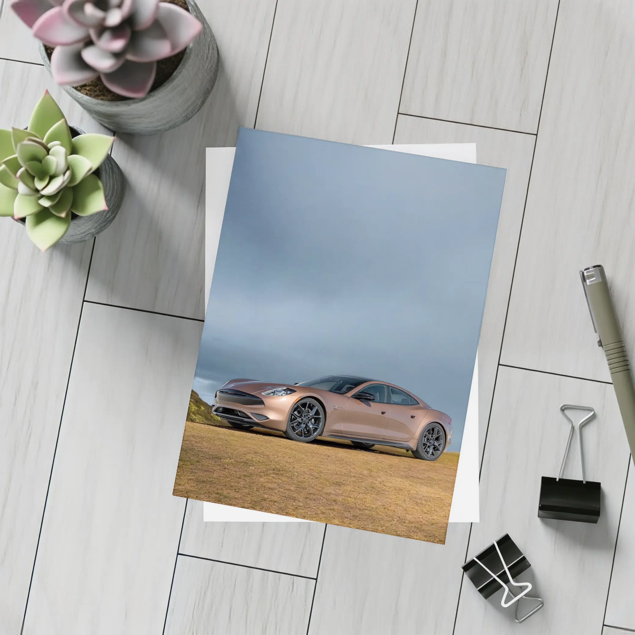 Karma GS6 Parked On Stormy Hillside – Postcards