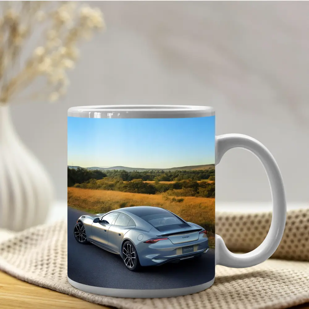 Karma Invictus Silver Car Country Road – Mugs