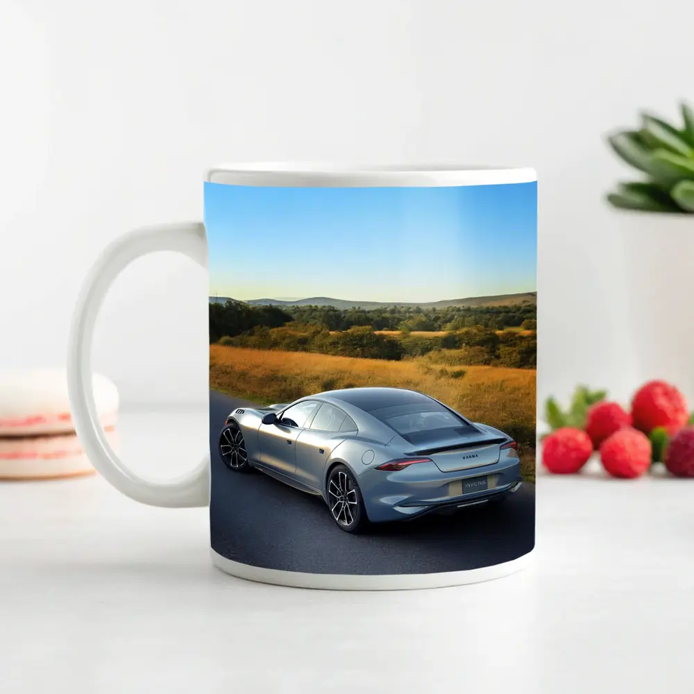 Karma Invictus Silver Car Country Road – Mugs