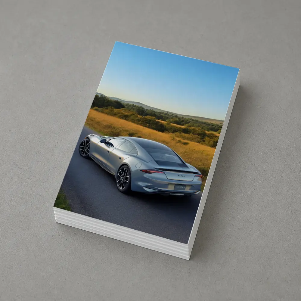 Karma Invictus Silver Car Country Road – Postcards