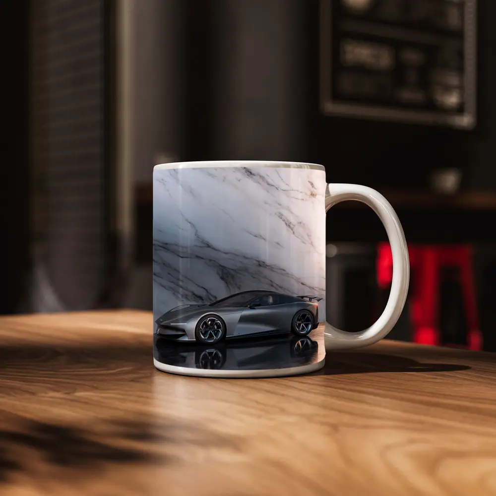 Karma Kaveya Supercar Against Marble Background – Mugs