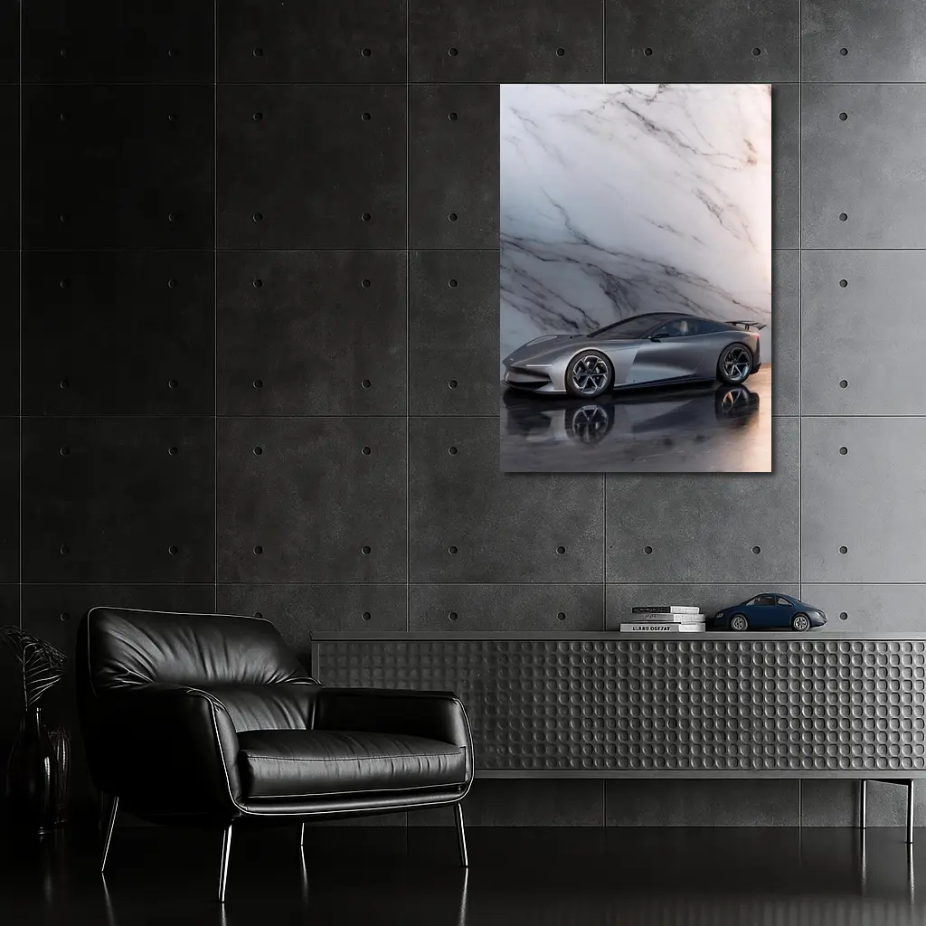 Karma Kaveya Supercar Against Marble Background – Wall Art