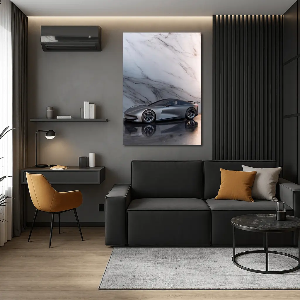 Karma Kaveya Supercar Against Marble Background – Wall Art