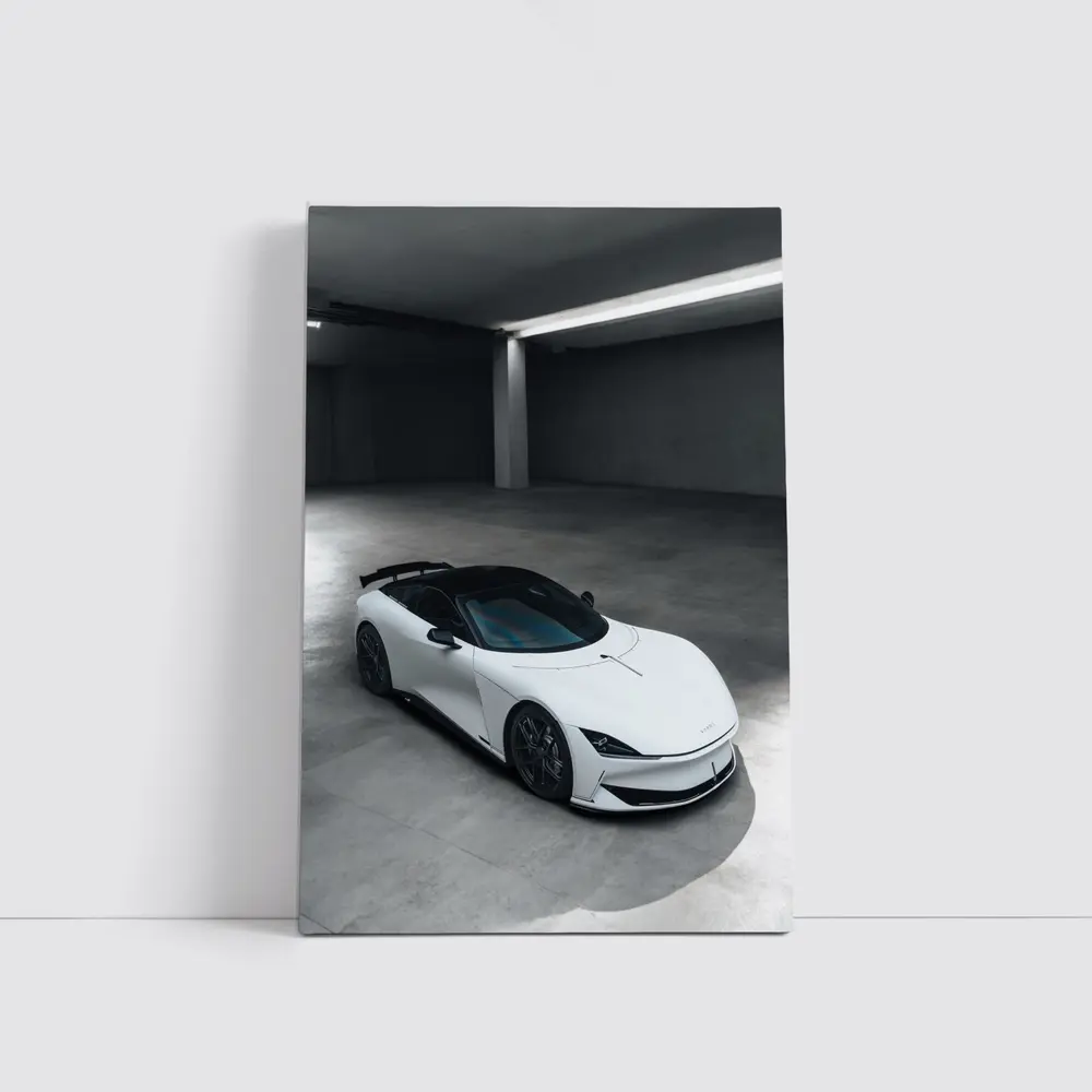 Karma Kaveya White Supercar Concrete Garage – Wall Art