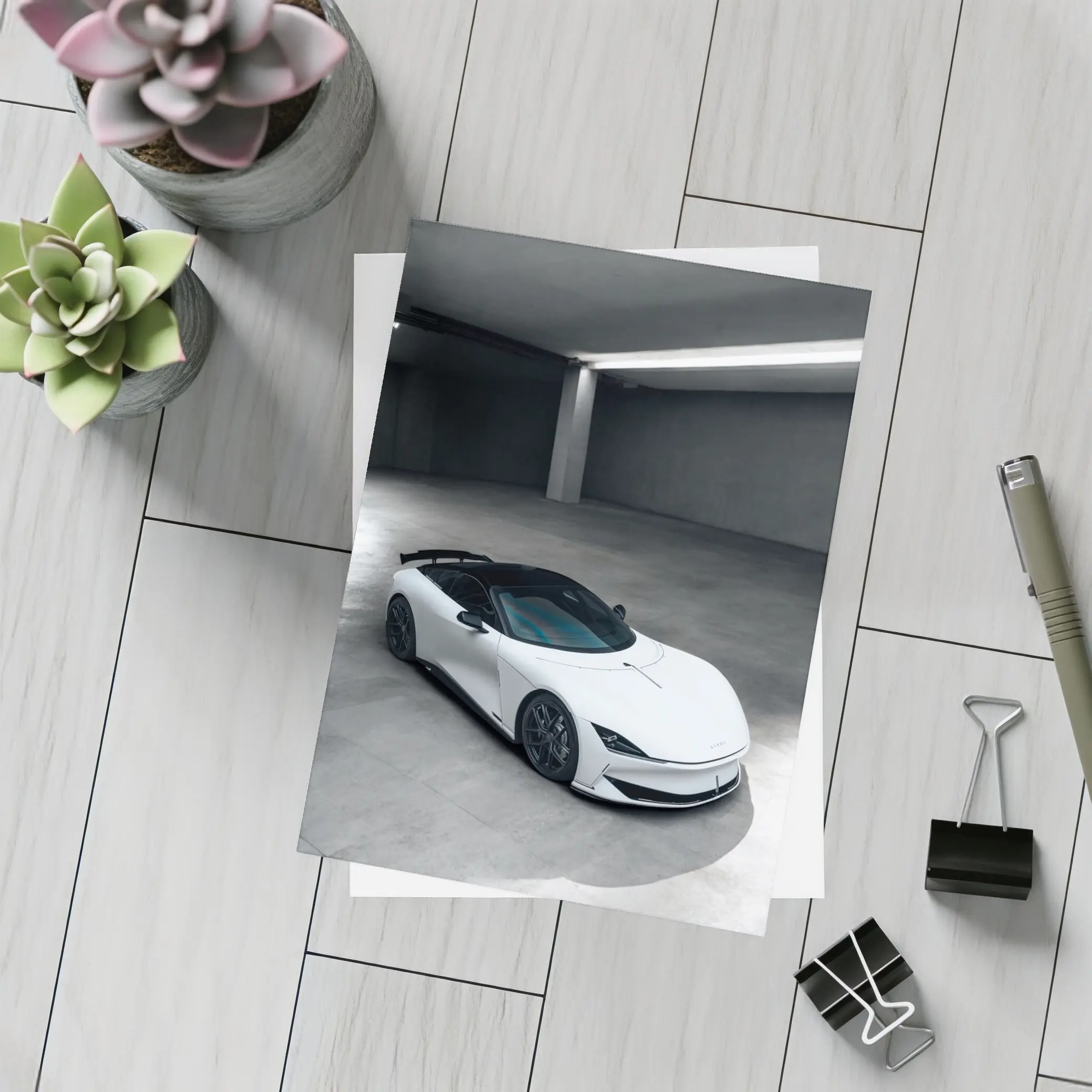 Karma Kaveya White Supercar Concrete Garage – Postcards