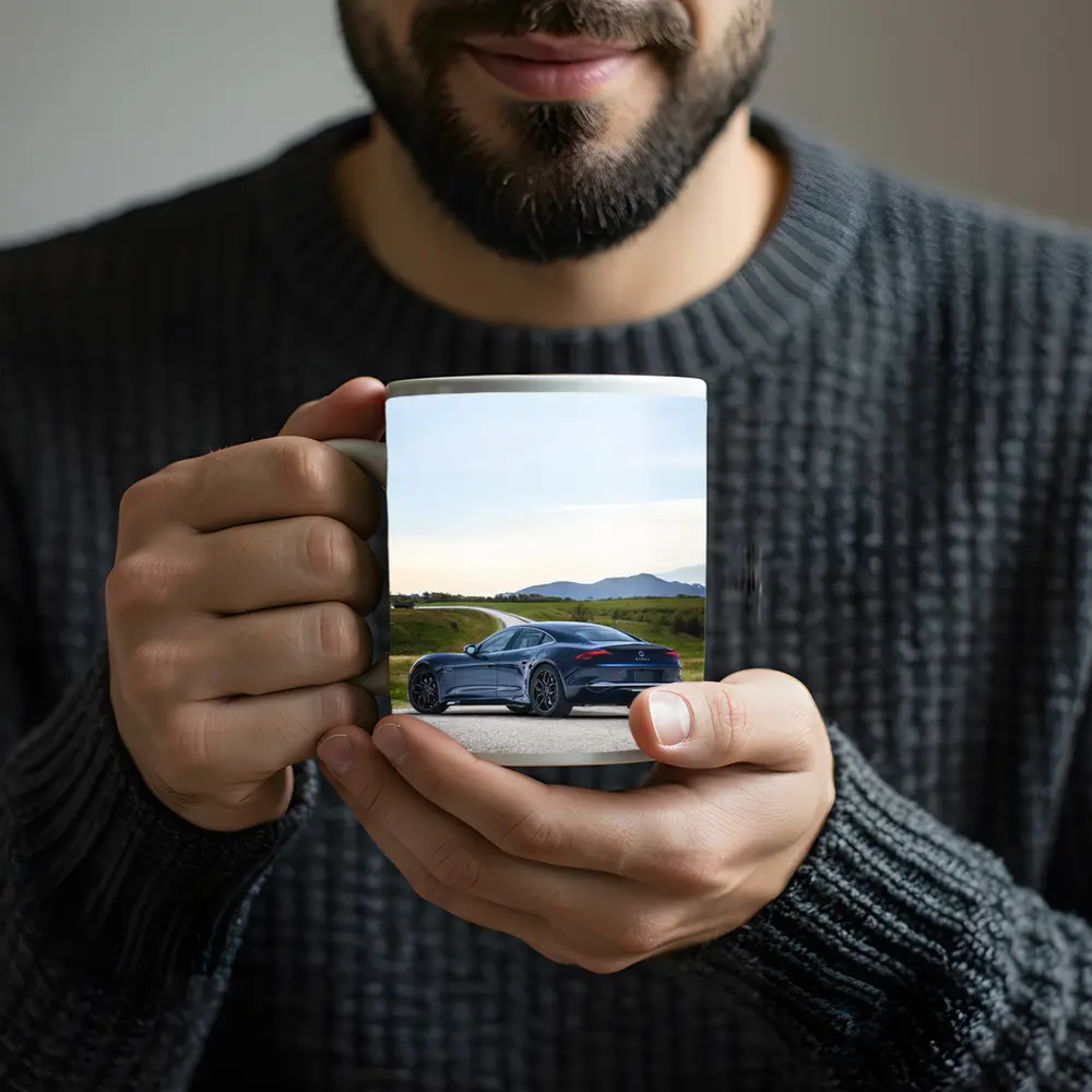 Karma Kaveya Blue Electric Car Rural Road – Mugs