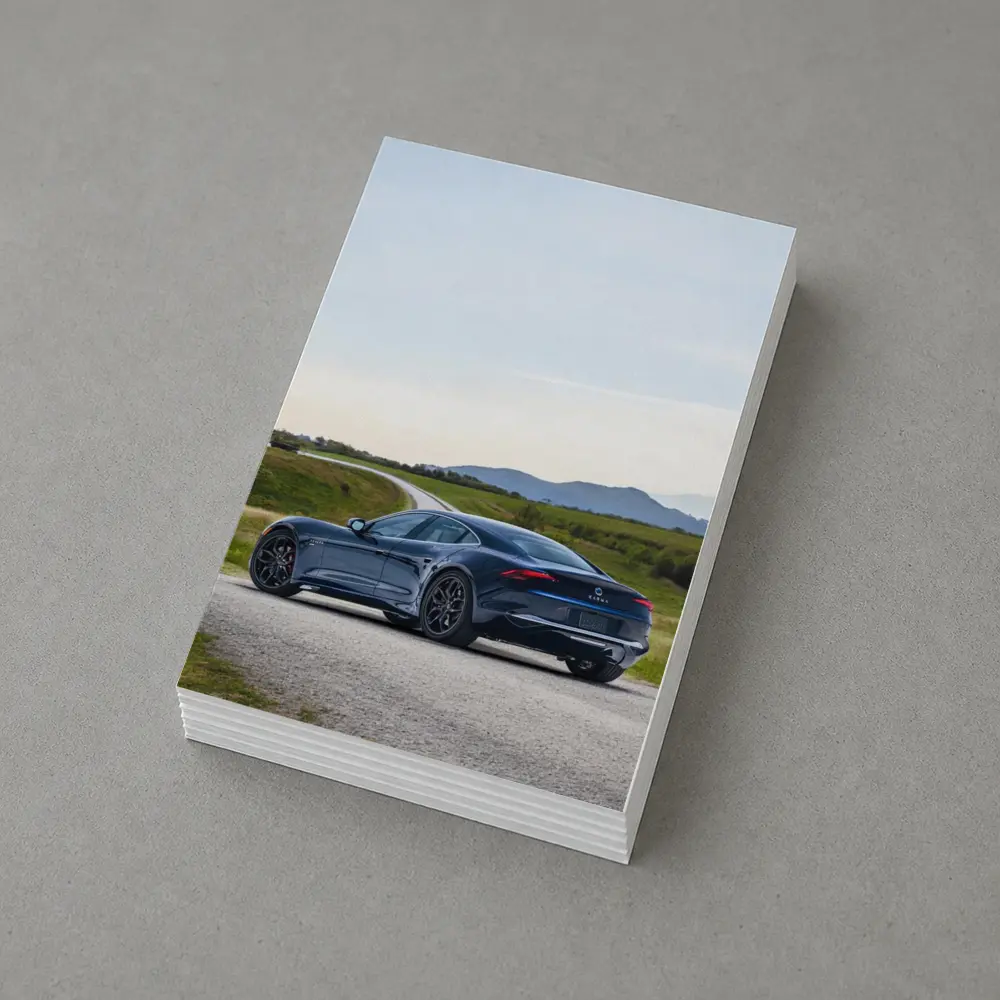 Karma Kaveya Blue Electric Car Rural Road – Postcards
