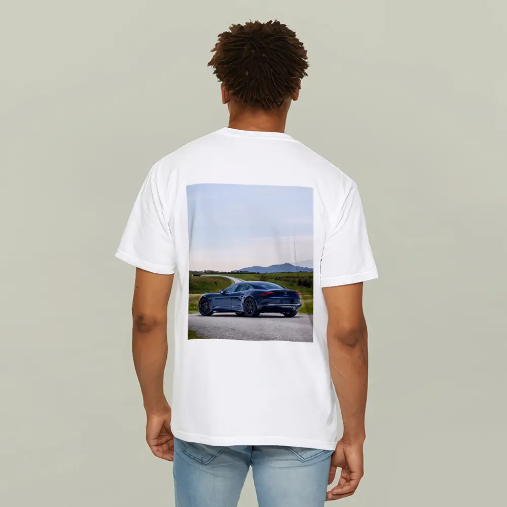 Karma Kaveya Blue Electric Car Rural Road – T-Shirts