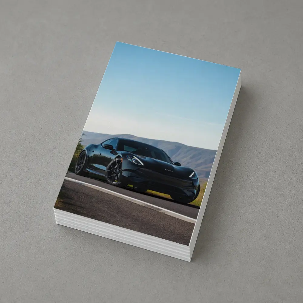 Karma Revero Black Car Mountain Road – Postcards