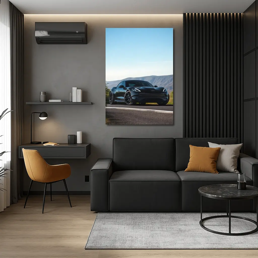 Karma Revero Black Car Mountain Road – Wall Art