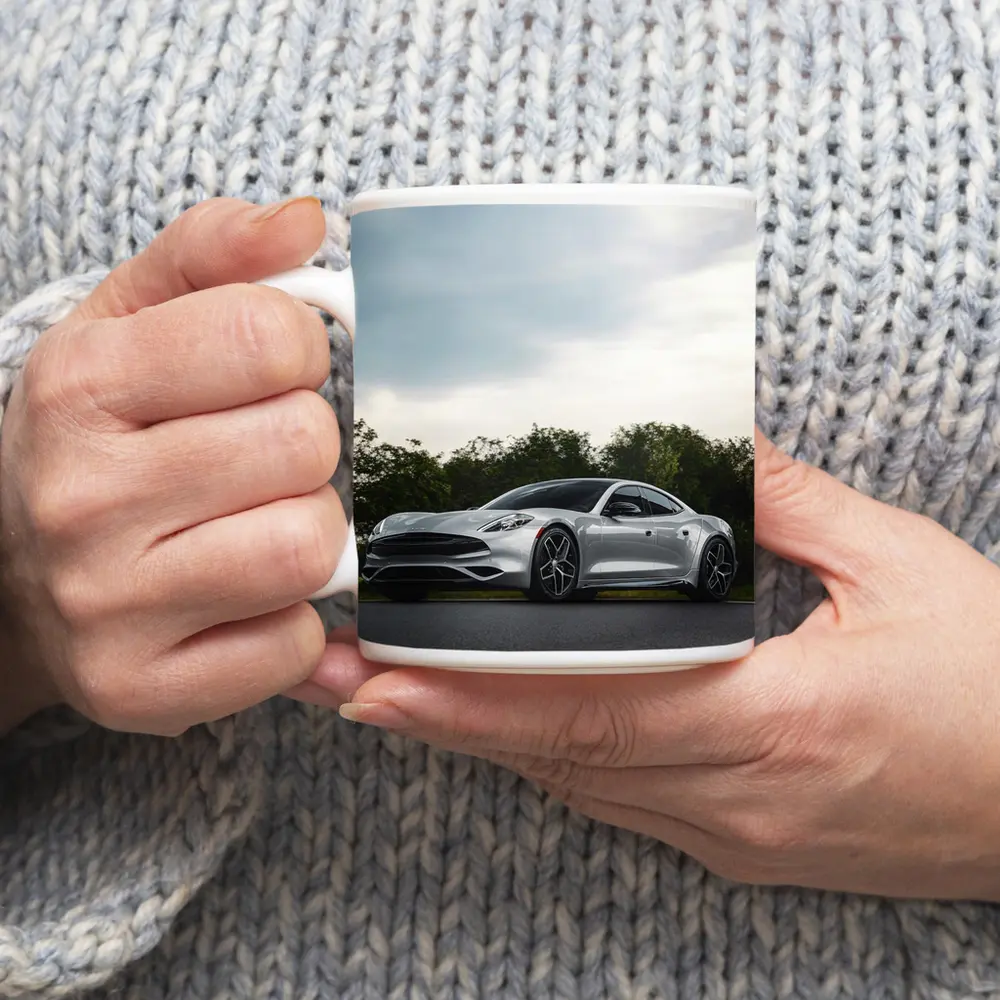 Karma Revero Silver Sports Car Road – Mugs