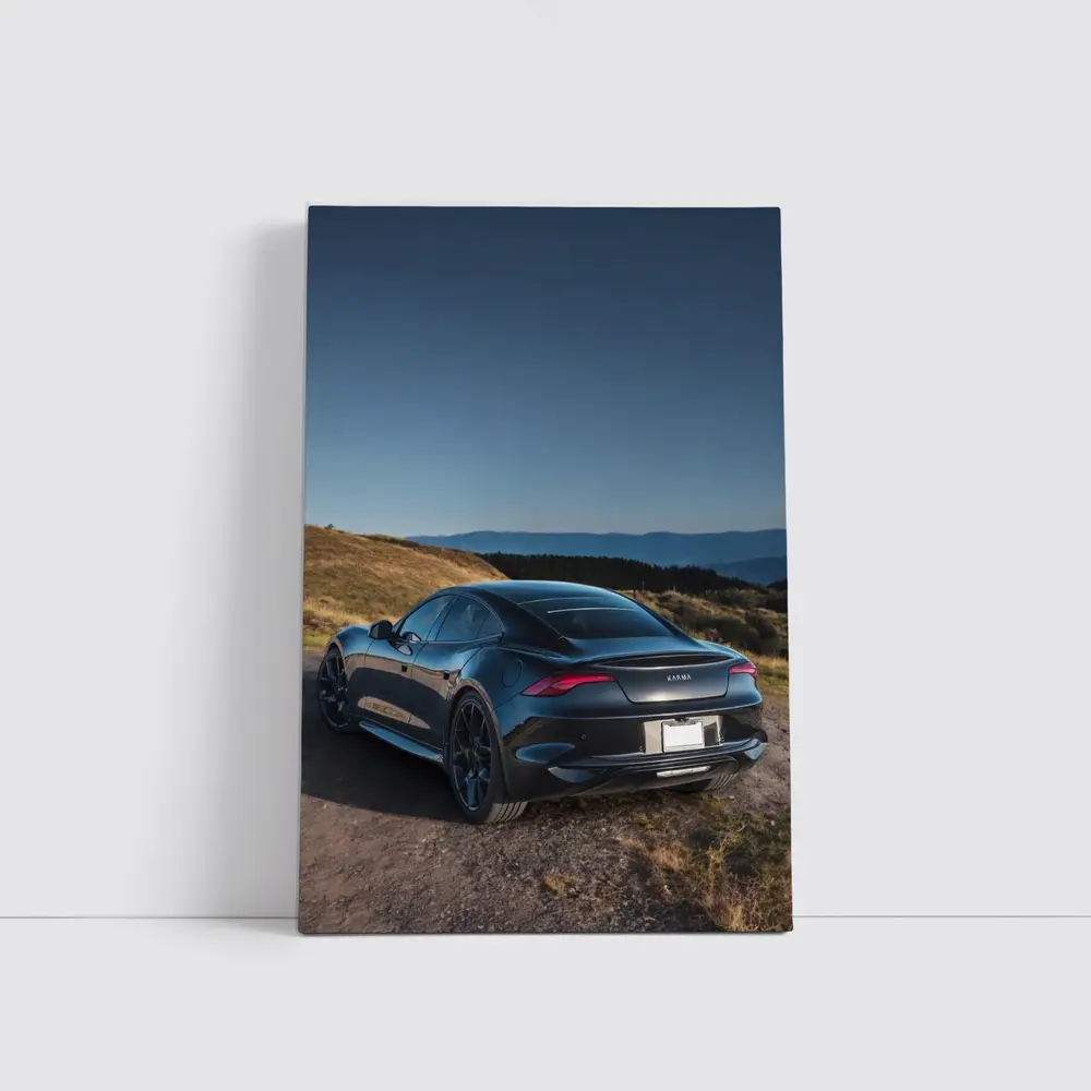 Karma Revero Dark Sedan Hillside Blue Sky – Wall Art