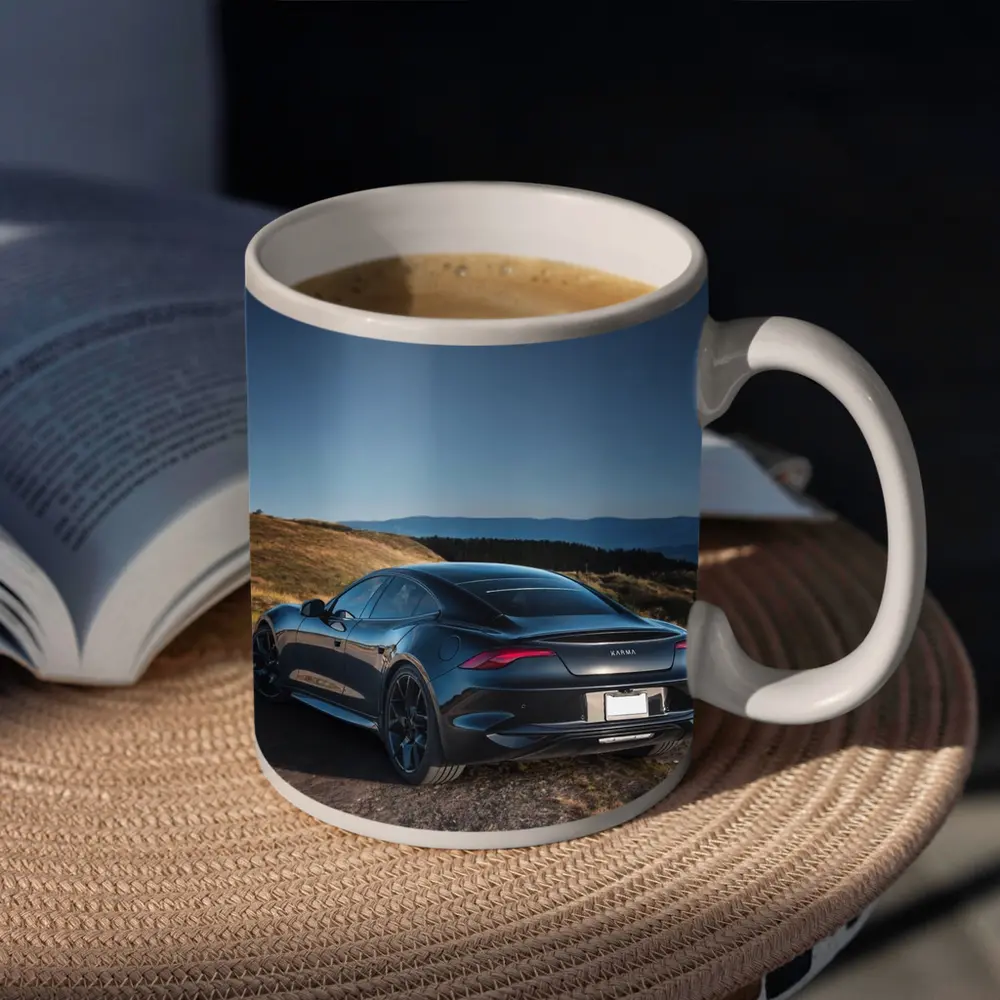 Karma Revero Dark Sedan Hillside Blue Sky – Mugs