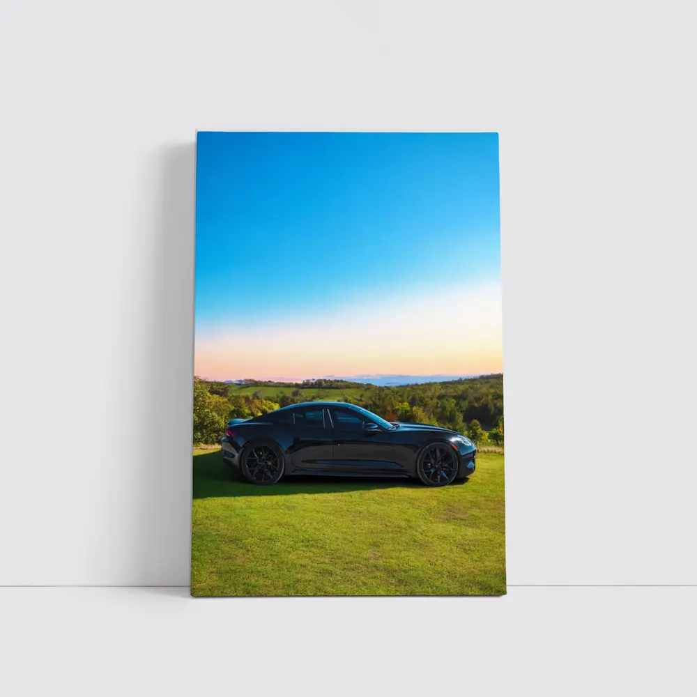Karma Revero Black Car Sunset Landscape – Wall Art