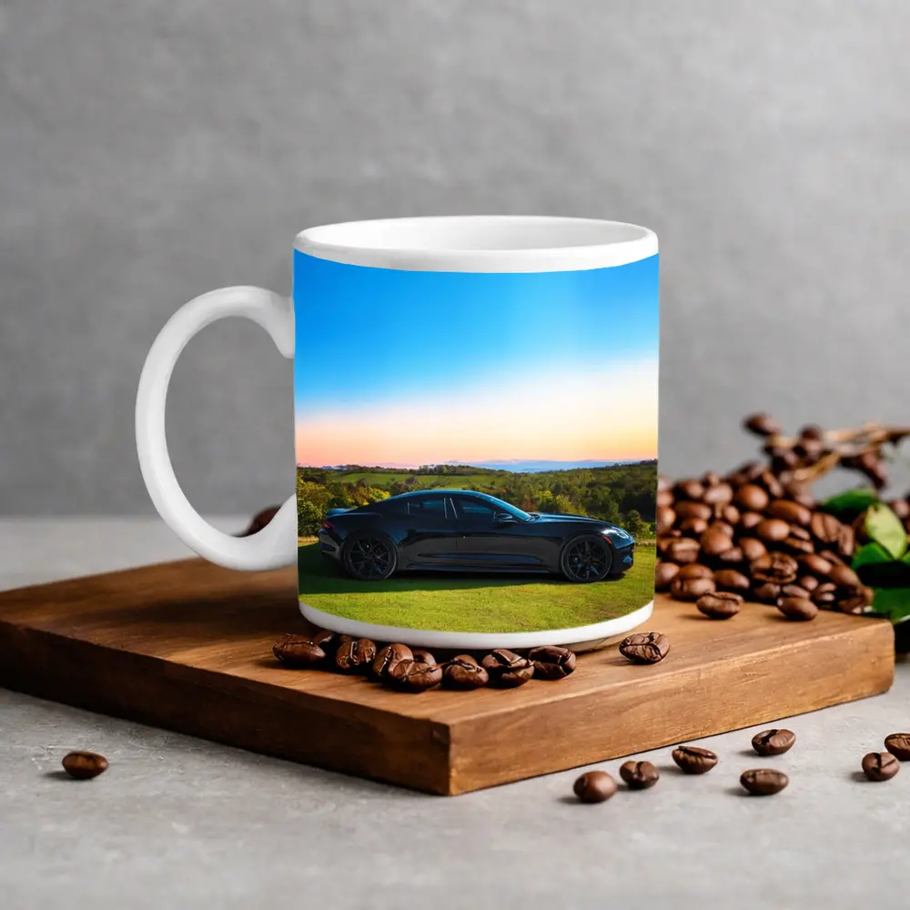 Karma Revero Black Car Sunset Landscape – Mugs