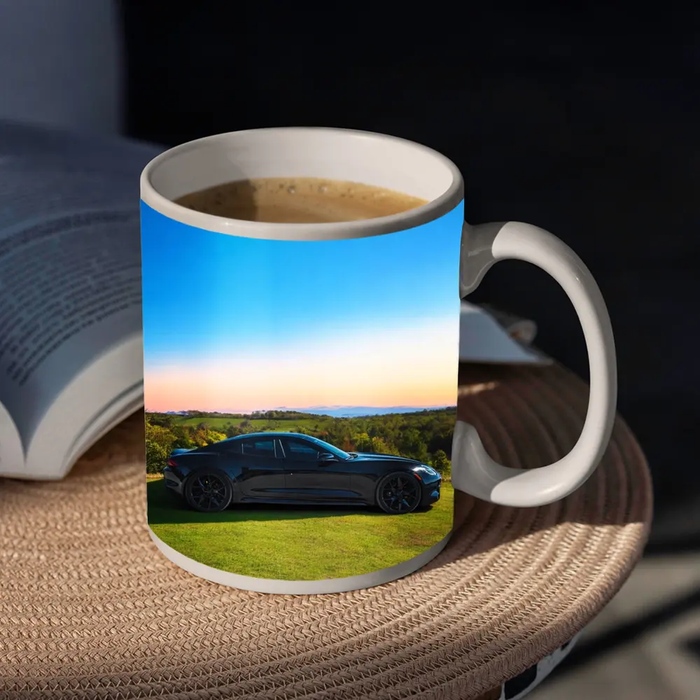 Karma Revero Black Car Sunset Landscape – Mugs
