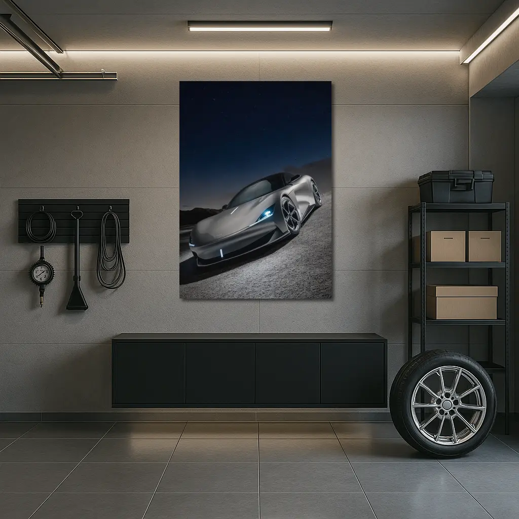 Karma Revero Supercar Under Night Sky – Wall Art