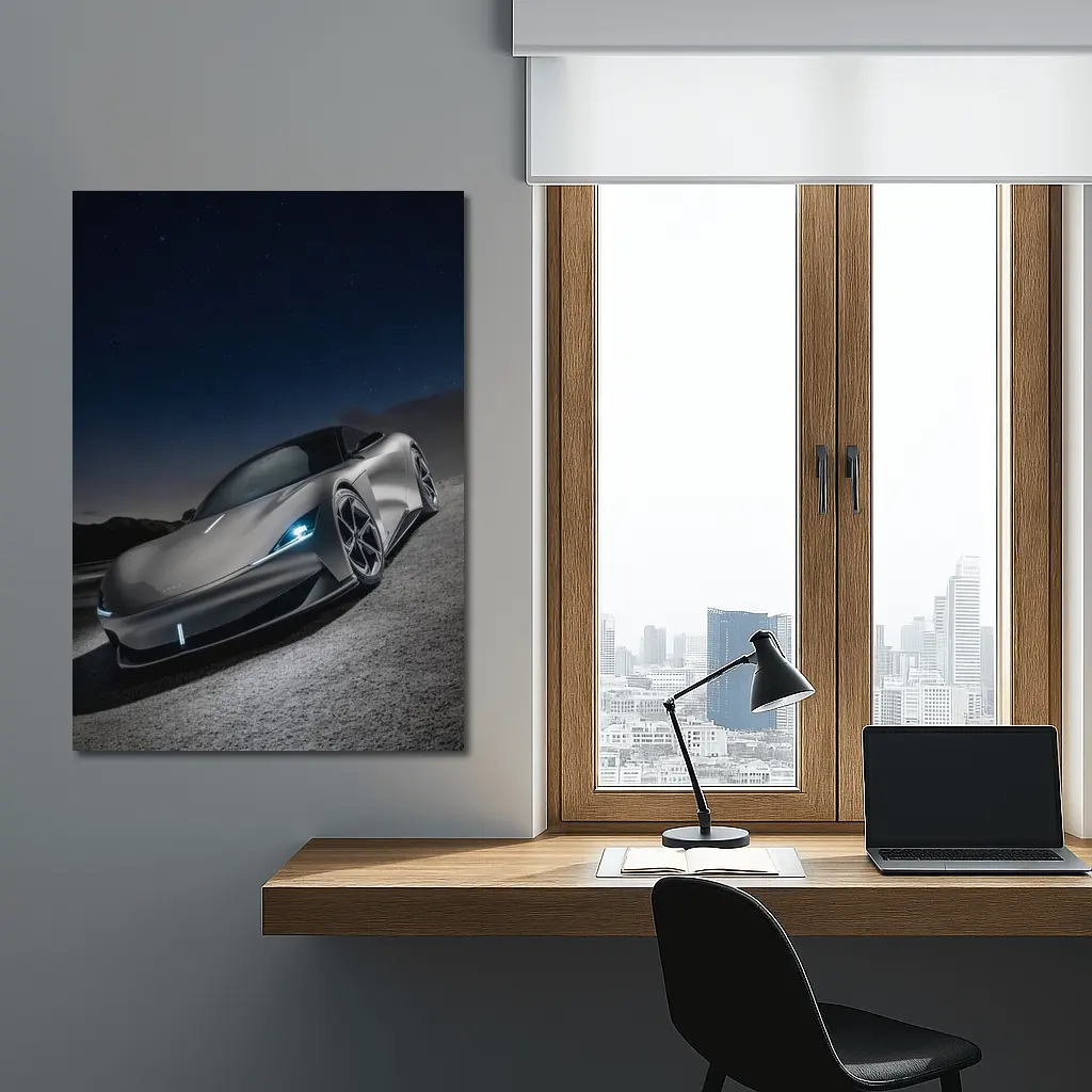 Karma Revero Supercar Under Night Sky – Wall Art