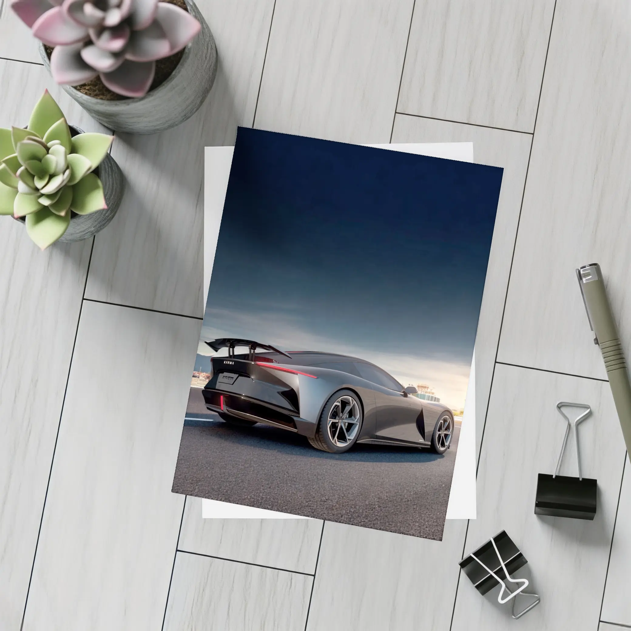 Karma Kaveya Supercar Dark Dramatic Sky – Postcards