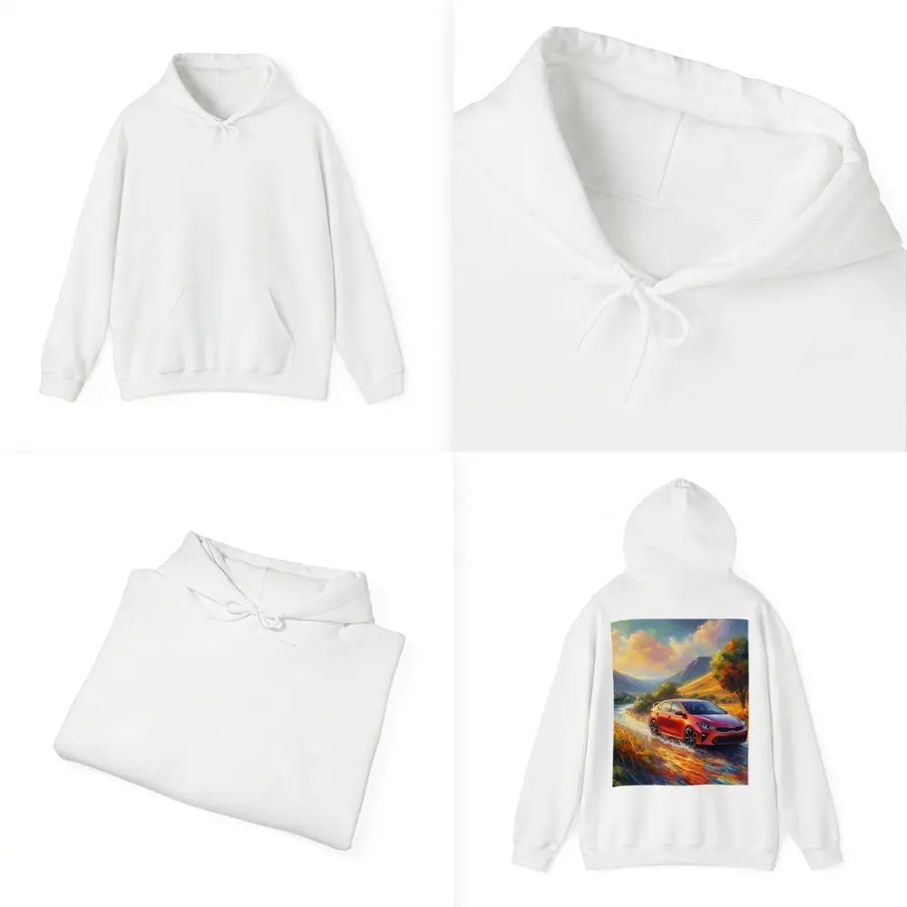 Kia Forte Oil Painting Impressionist Style Drive – Hoodies