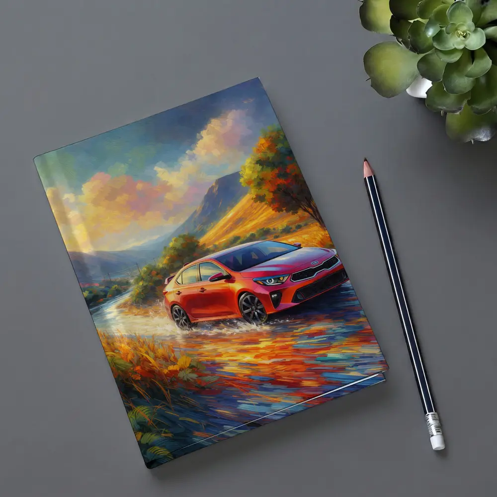 Kia Forte Oil Painting Impressionist Style Drive – Notebooks