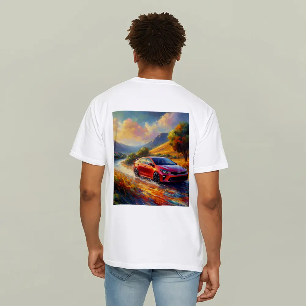 Kia Forte Oil Painting Impressionist Style Drive – T-Shirts