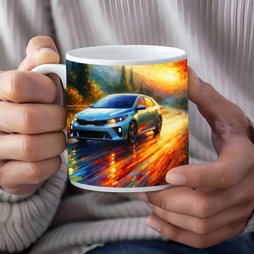 Kia Forte Impressionist Style Oil Painting Art – Mugs