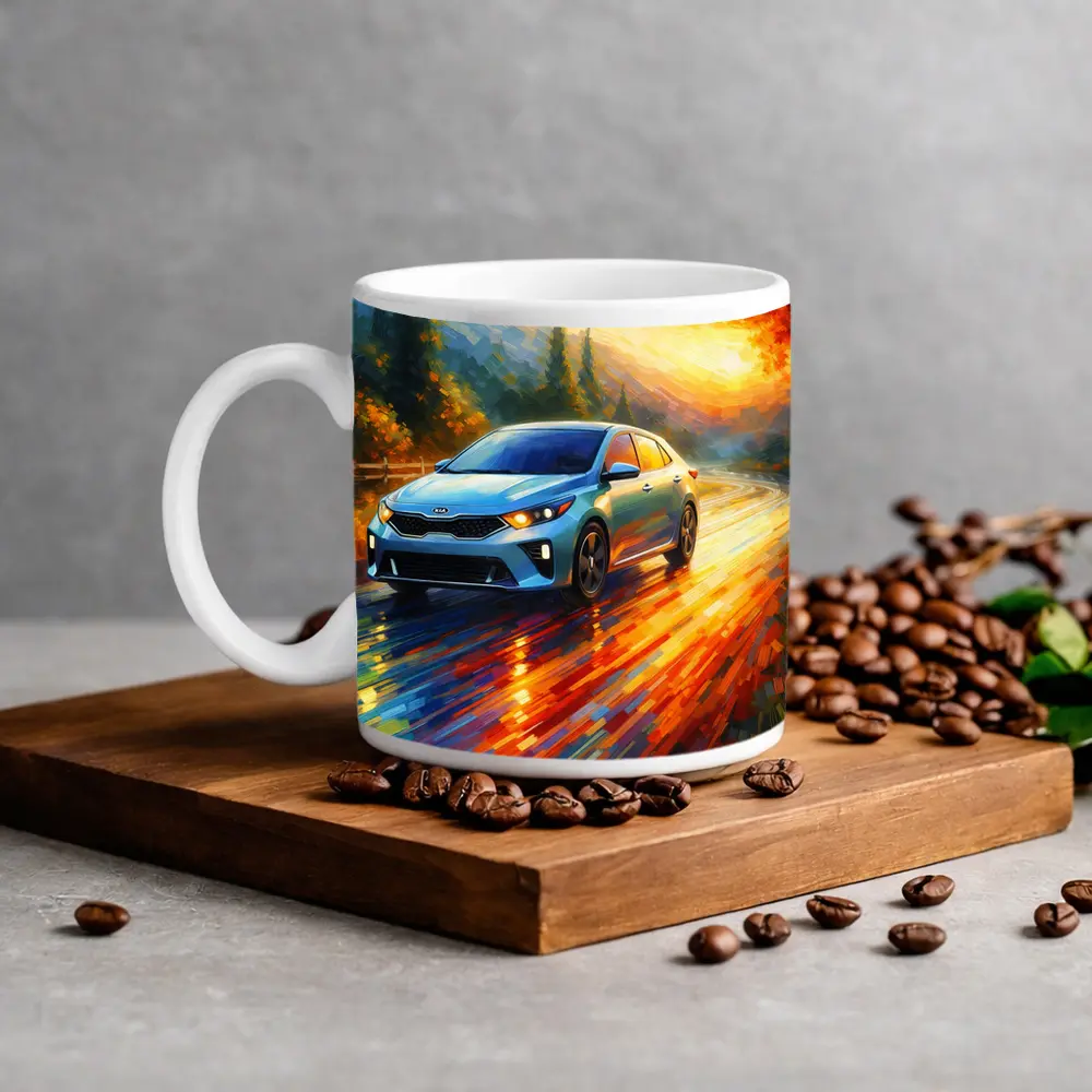 Kia Forte Impressionist Style Oil Painting Art – Mugs
