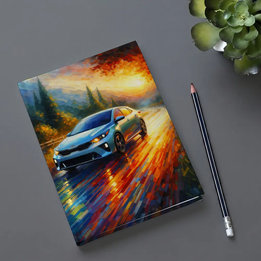 Kia Forte Impressionist Style Oil Painting Art – Notebooks
