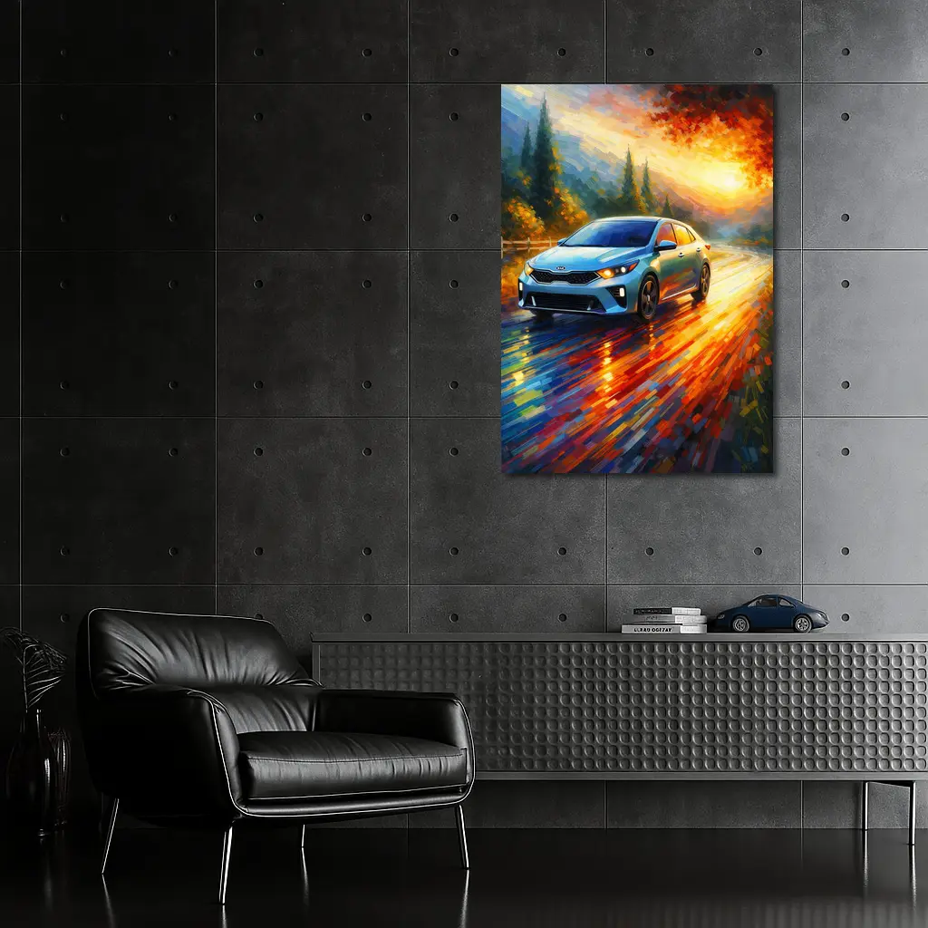 Kia Forte Impressionist Style Oil Painting Art – Wall Art
