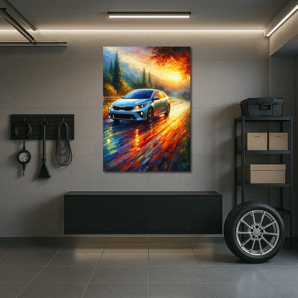 Kia Forte Impressionist Style Oil Painting Art – Wall Art