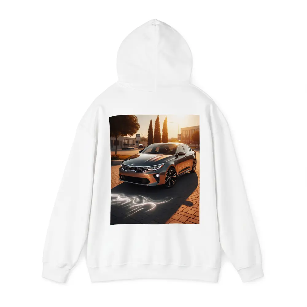 Kia Optima Sedan Glowing Sunset Street Scene – Hoodies