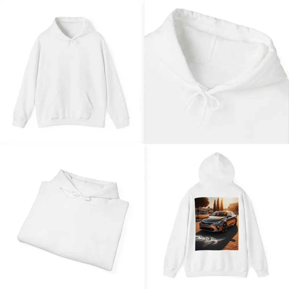 Kia Optima Sedan Glowing Sunset Street Scene – Hoodies