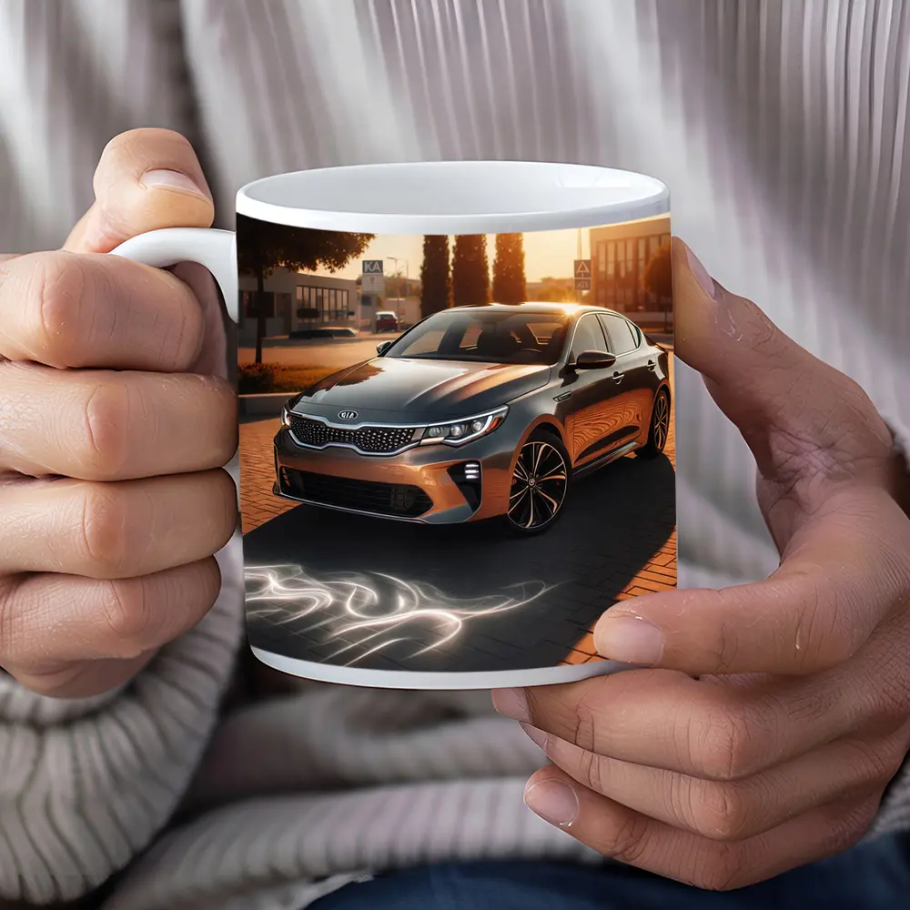 Kia Optima Sedan Glowing Sunset Street Scene – Mugs