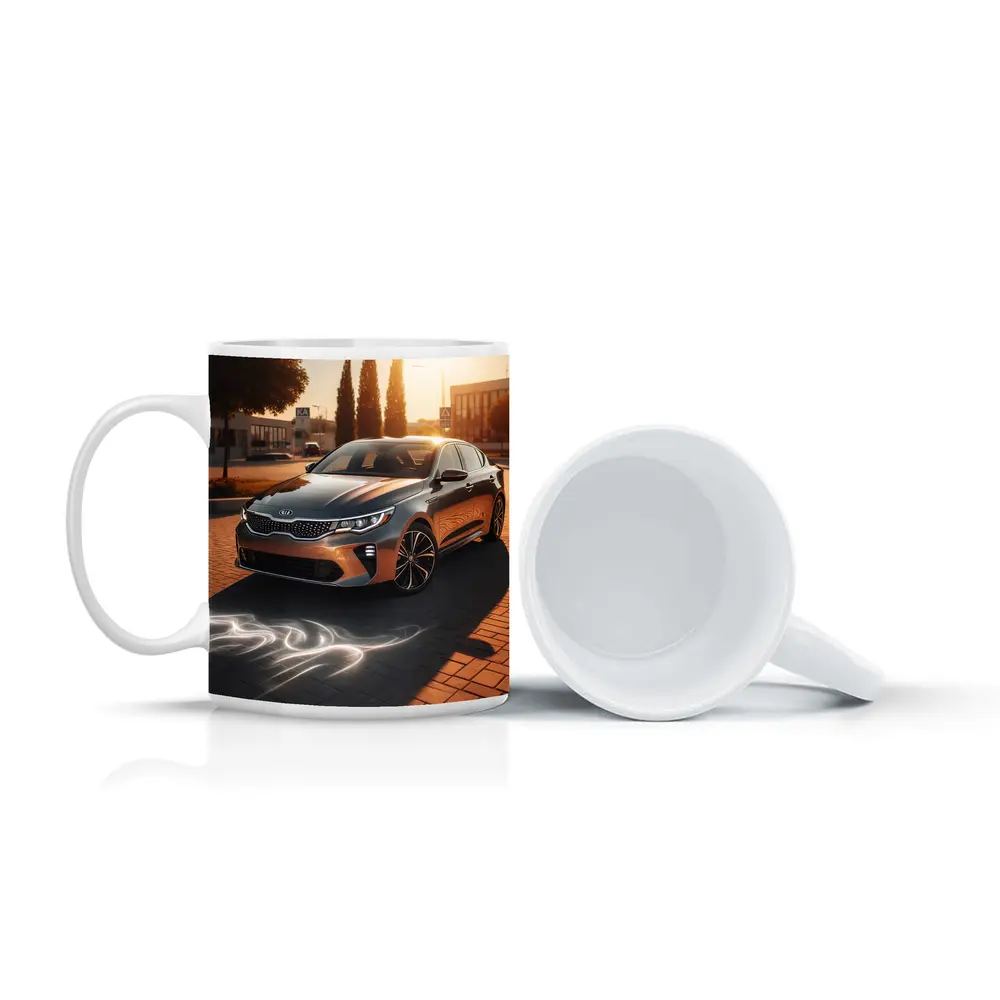 Kia Optima Sedan Glowing Sunset Street Scene – Mugs