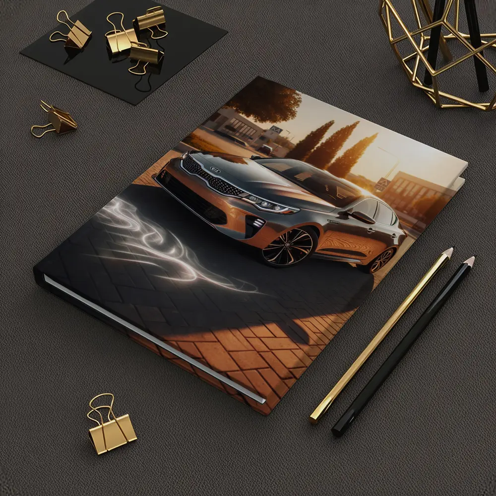 Kia Optima Sedan Glowing Sunset Street Scene – Notebooks