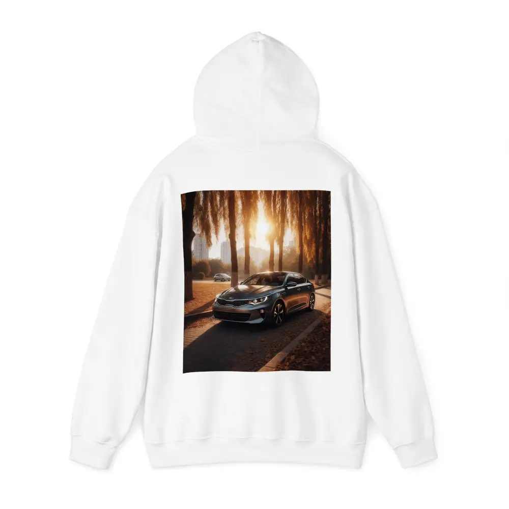 Kia Optima Sedan Parked Under Autumn Trees – Hoodies