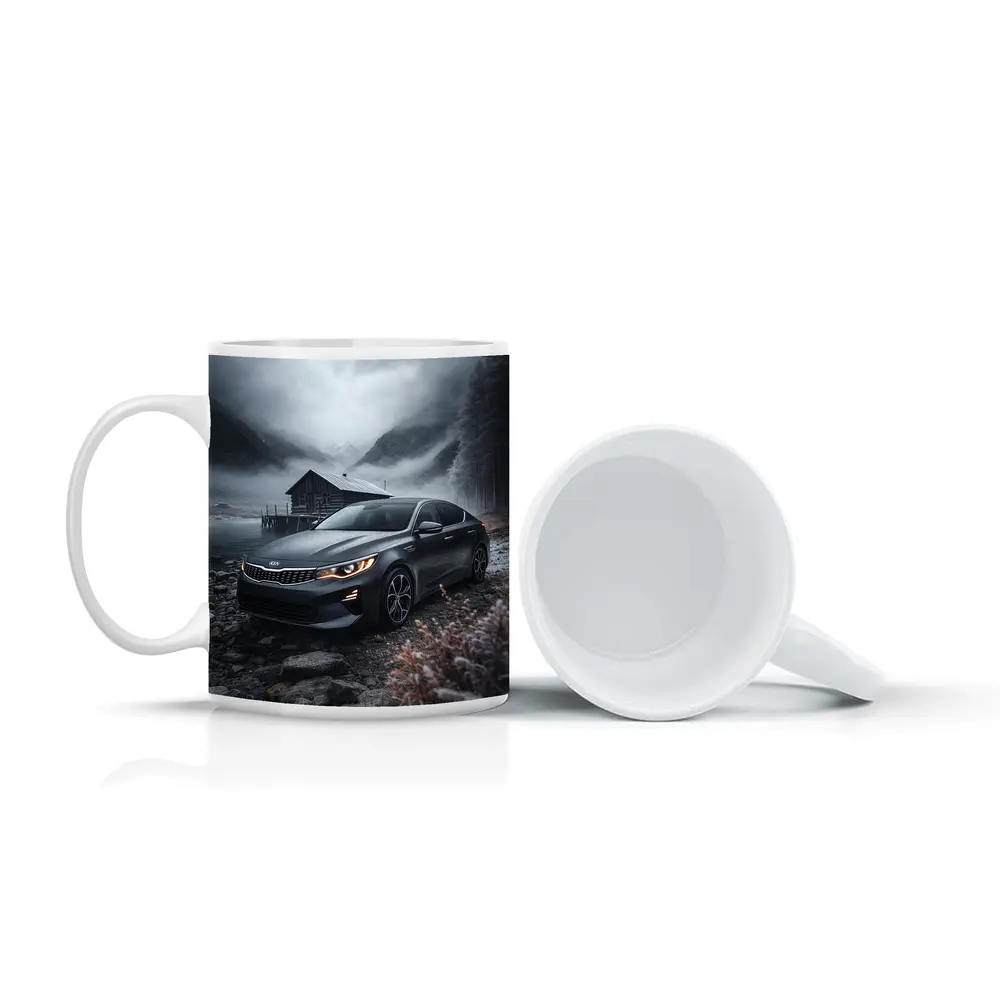 Kia Optima Sedan Moody Winter Mountain Scene – Mugs