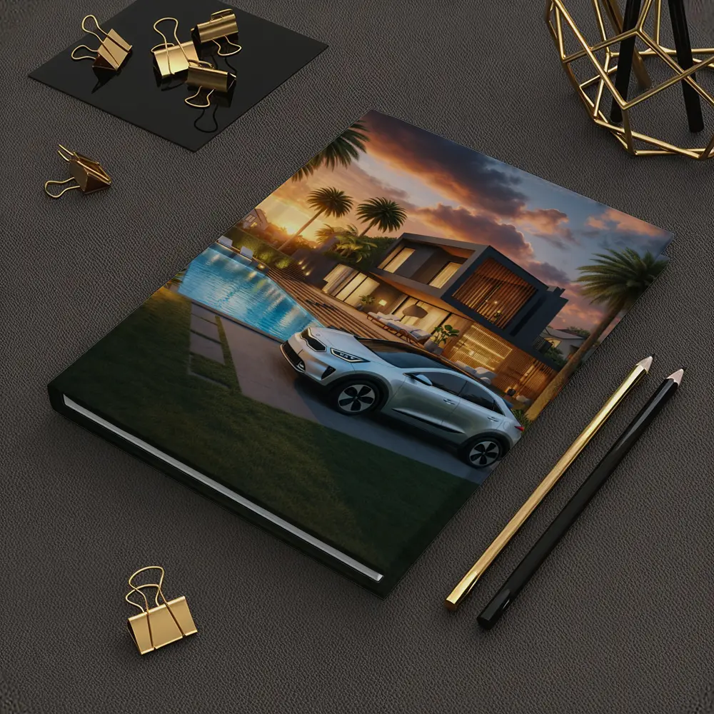 Kia Niro SUV Parked By Luxury Villa – Notebooks
