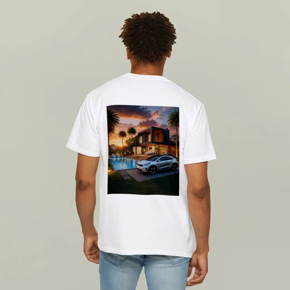 Kia Niro SUV Parked By Luxury Villa – T-Shirts